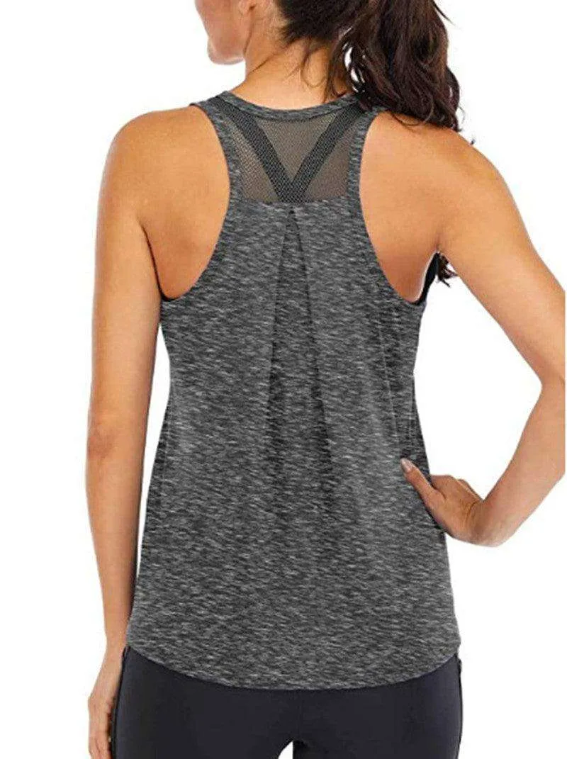 Women's loose racer mesh halter sports vest