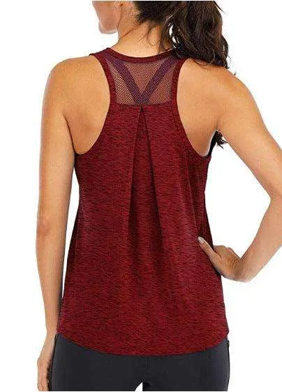 Women's loose racer mesh halter sports vest