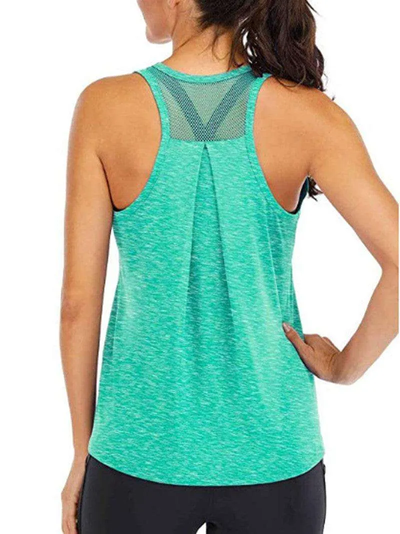 Women's loose racer mesh halter sports vest