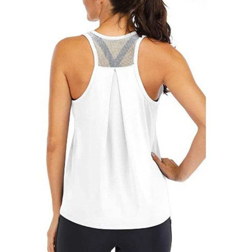 Women's loose racer mesh halter sports vest