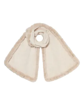 Women's Meribel Woven Fur Trim Scarf Frost White