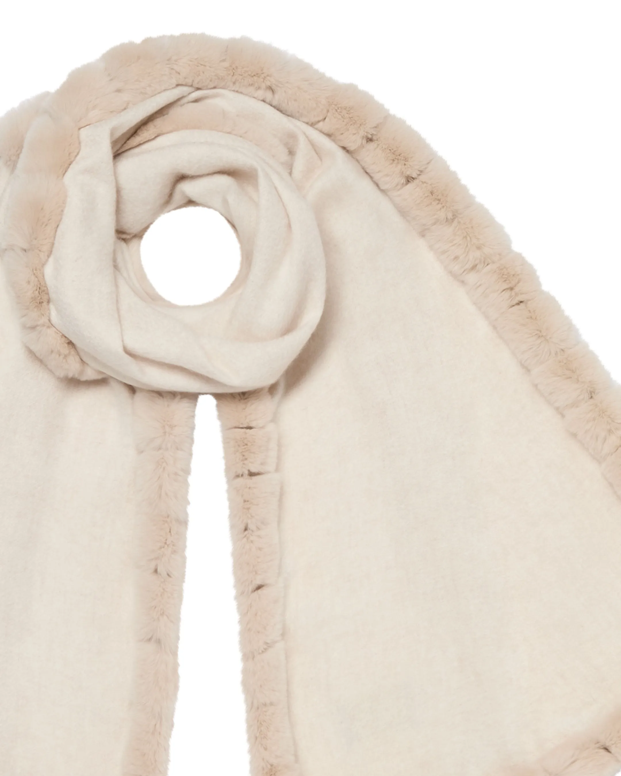 Women's Meribel Woven Fur Trim Scarf Frost White