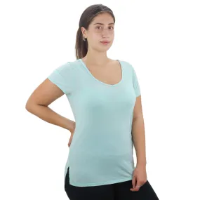 Women's Scoop Neck Solid Top,Aqua