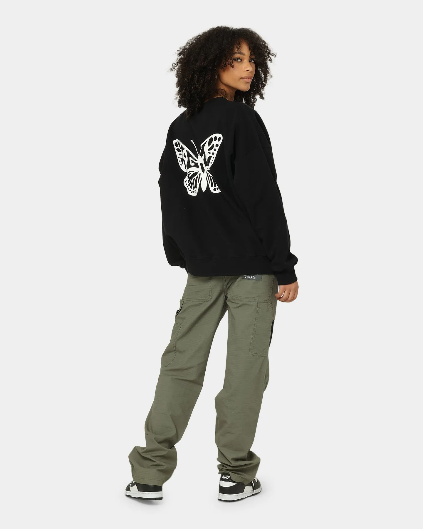 X-Girl Women's Butterfly Crewneck Black