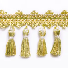 Yellow and Lime High Quality Decorative Tassel Trim by the yard