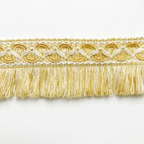 Yellow and White High Quality Decorative Brush Fringe Trim by the yard